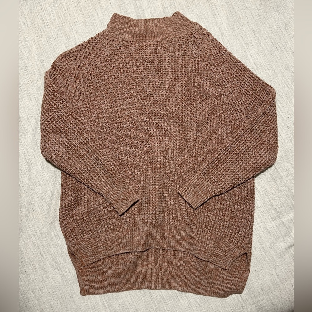 Urban Outfitters BDG Blush Pink Textured Knit High-Low Mock Neck Sweater